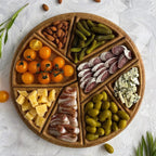 Serving Tray | Natural Wood & Food-Safe Finish | 8 Removable Compartments