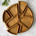 Serving Tray | Natural Wood & Food-Safe Finish | 8 Removable Compartments