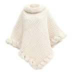 Shawl Cloak | Faux Fur Trim & Warm Draped Wrap | One Size