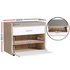 Shoe Bench | Hidden Storage & Upholstered Cushion | Holds 6-8 Pairs