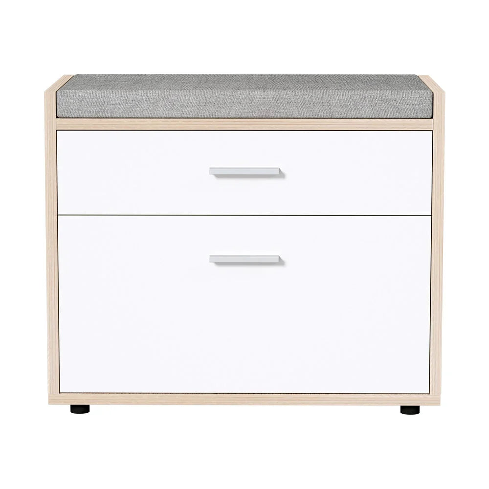 Shoe Bench | Hidden Storage & Upholstered Cushion | Holds 6-8 Pairs