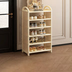 Shoe Rack | Bamboo Frame & Woven Rattan Sides | 5 Or 6 Tiers