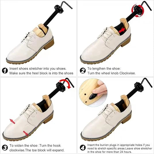 Shoe Stretcher | Natural Wood & Adjustable Fit | Sizes S–L