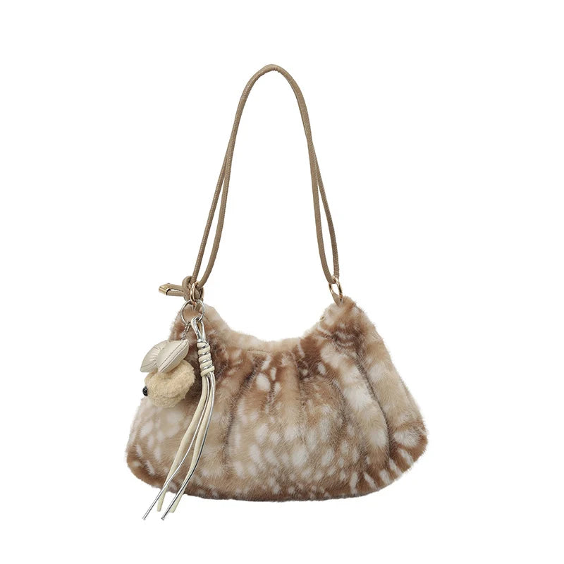 Shoulder Bag | Plush Faux Fur & Adjustable Strap