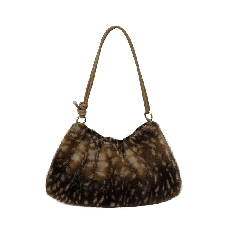Shoulder Bag | Plush Faux Fur & Adjustable Strap