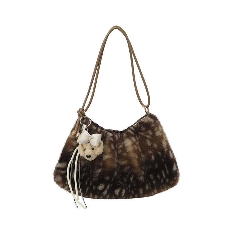 Shoulder Bag | Plush Faux Fur & Adjustable Strap