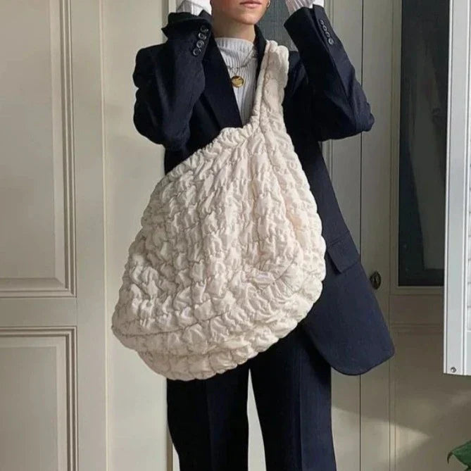 Shoulder Bag | Quilted Oversized Nylon & Polyester | 48 x 35 x 18 cm