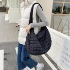 Shoulder Bag | Quilted Oversized Nylon & Polyester | 48 x 35 x 18 cm