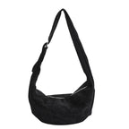 Shoulder Bag | Soft Suede, Wide Strap & Zipper Closure