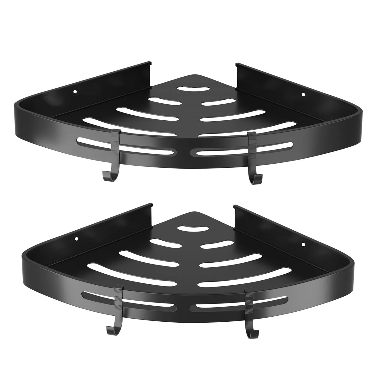 Shower Corner Shelves | Adhesive No-Drill & Rust-Resistant Aluminum | Set of 2