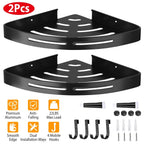 Shower Corner Shelves | Adhesive No-Drill & Rust-Resistant Aluminum | Set of 2