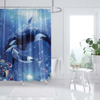 Shower Curtain | Ocean Art Octopus & Jellyfish Design & Water-Resistant Polyester | Fits Standard Bathtubs