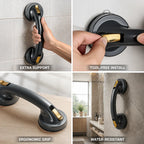 Shower Grab Bar | Ergonomic Grip & Drill-Free Suction