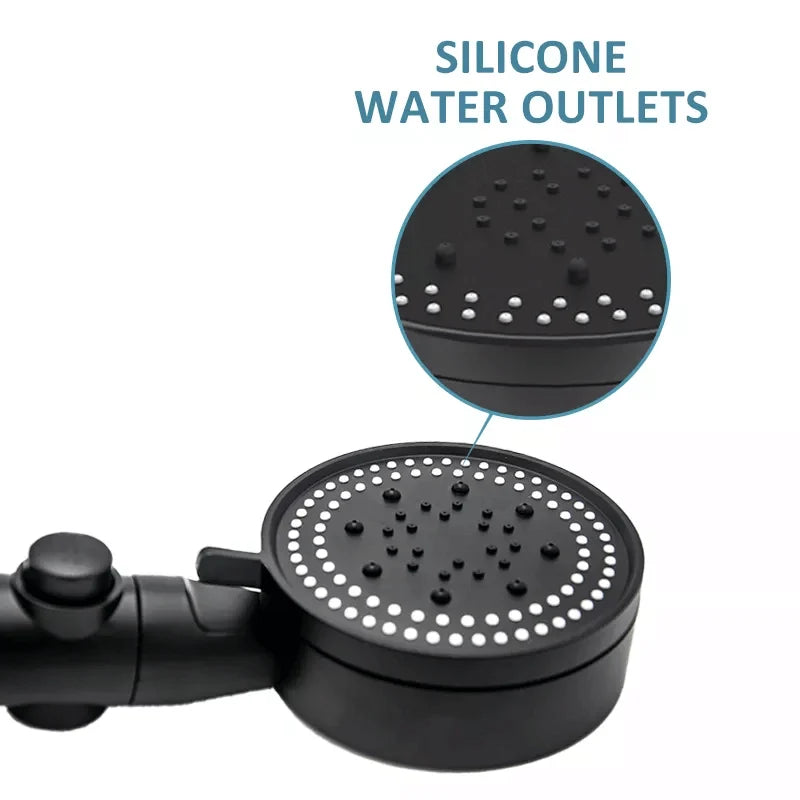 Shower Head | High-Pressure Air Injection & Self-Cleaning Silicone Nozzles