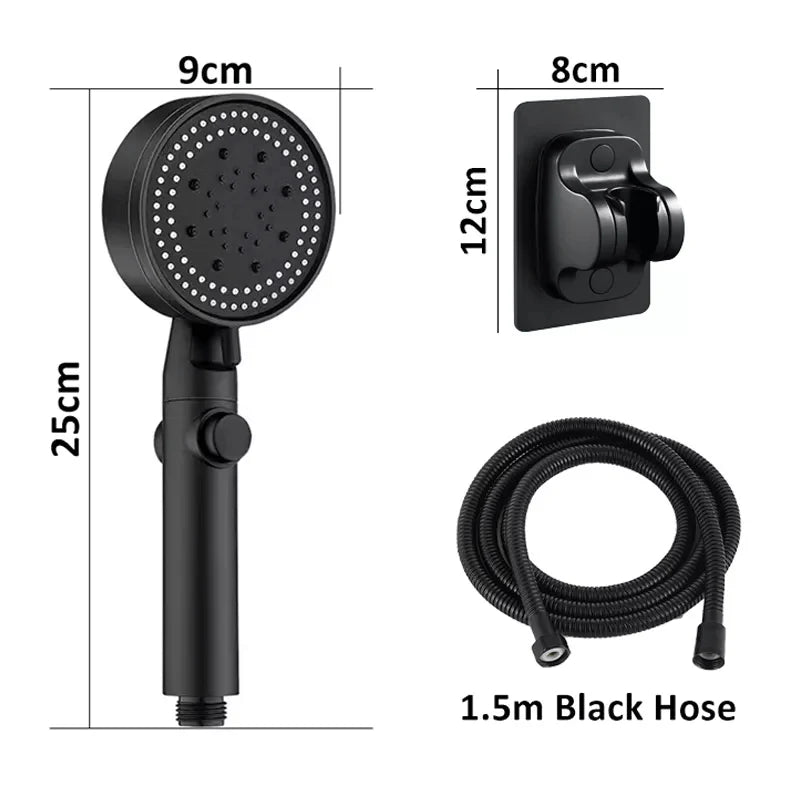 Shower Head | High-Pressure Air Injection & Self-Cleaning Silicone Nozzles