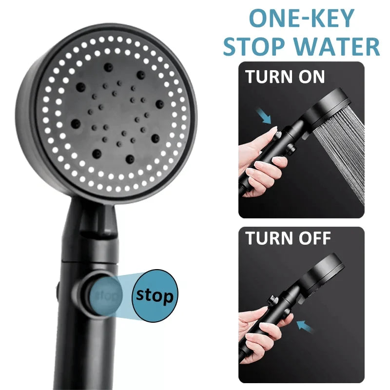 Shower Head | High-Pressure Air Injection & Self-Cleaning Silicone Nozzles
