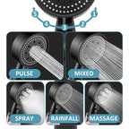 Shower Head | High-Pressure Air Injection & Self-Cleaning Silicone Nozzles