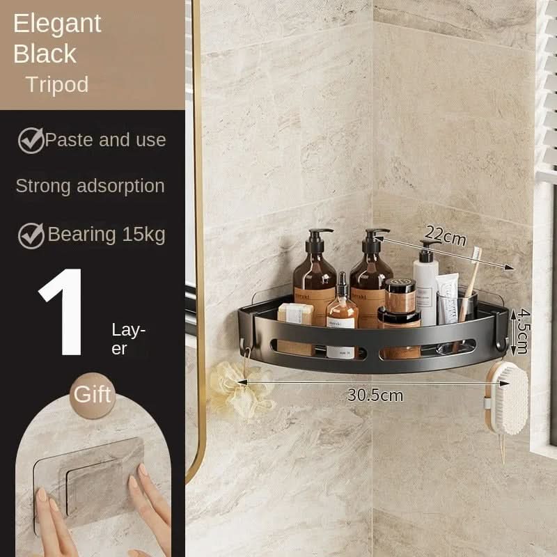 Shower Shelf | Corner Design & No-Drill Adhesive Mount