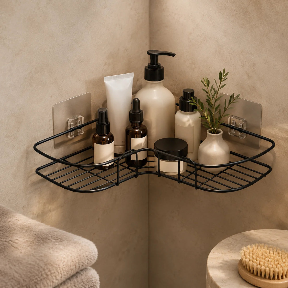 Shower Shelf | Corner Rustproof & Adhesive Mount