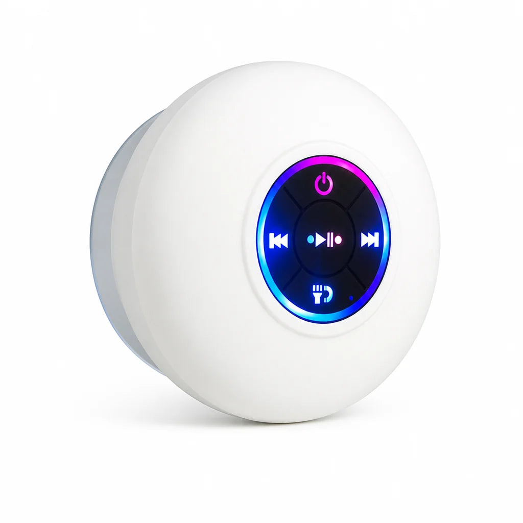 Shower Speaker | Waterproof Suction Cup Built-In Controls | Up to 8 Hours