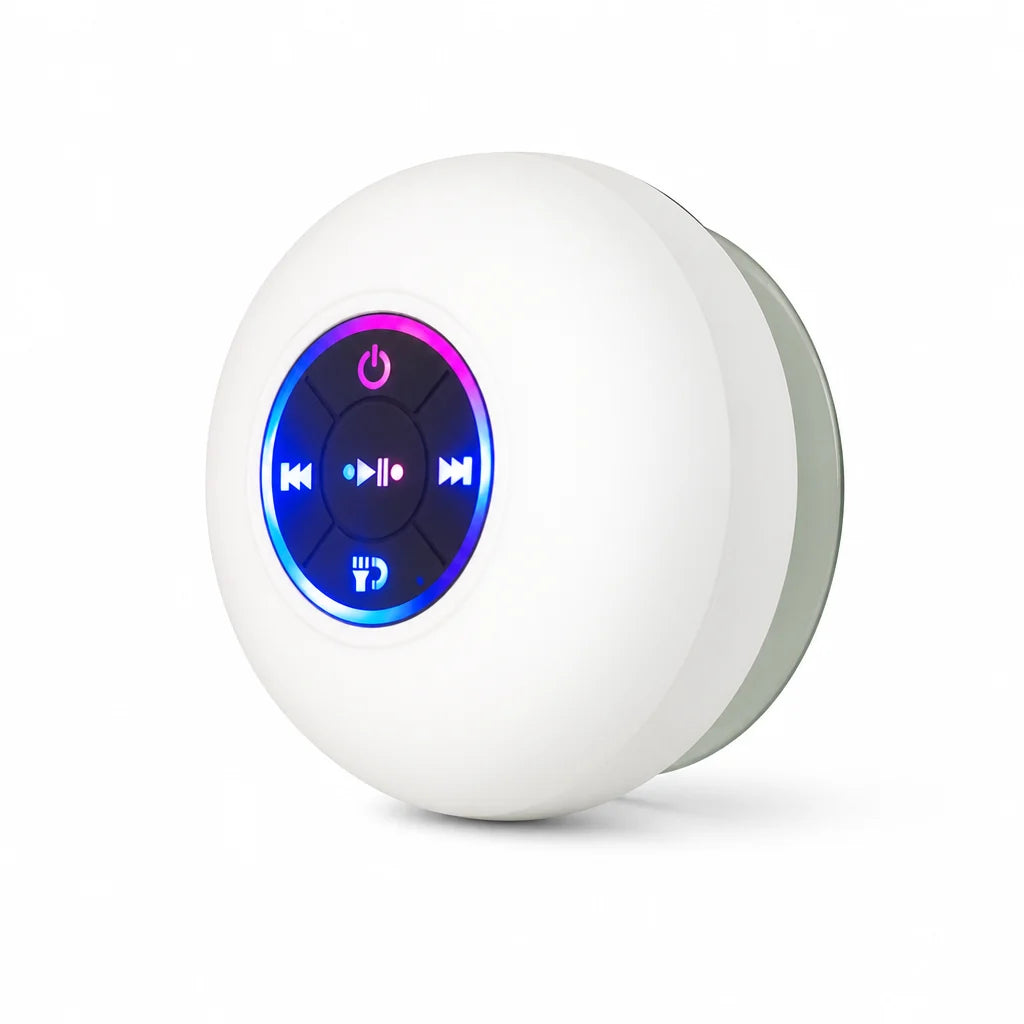 Shower Speaker | Waterproof Suction Cup Built-In Controls | Up to 8 Hours