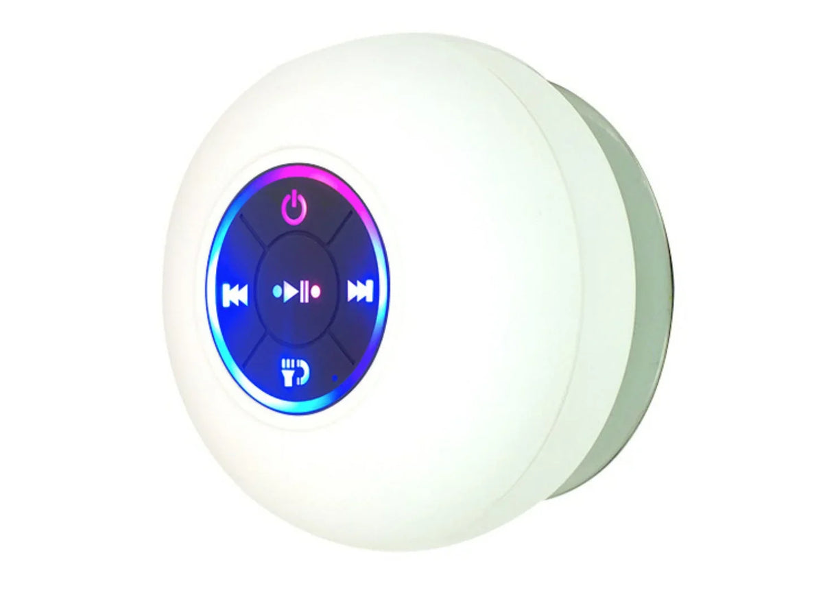 Shower Speaker | Waterproof Suction Cup Built-In Controls | Up to 8 Hours