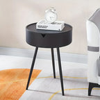 Side Table | Cream Finish & Storage Basket | 40 x 55 cm