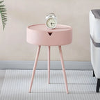 Side Table | Cream Finish & Storage Basket | 40 x 55 cm