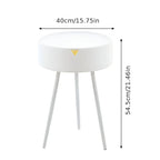 Side Table | Cream Finish & Storage Basket | 40 x 55 cm