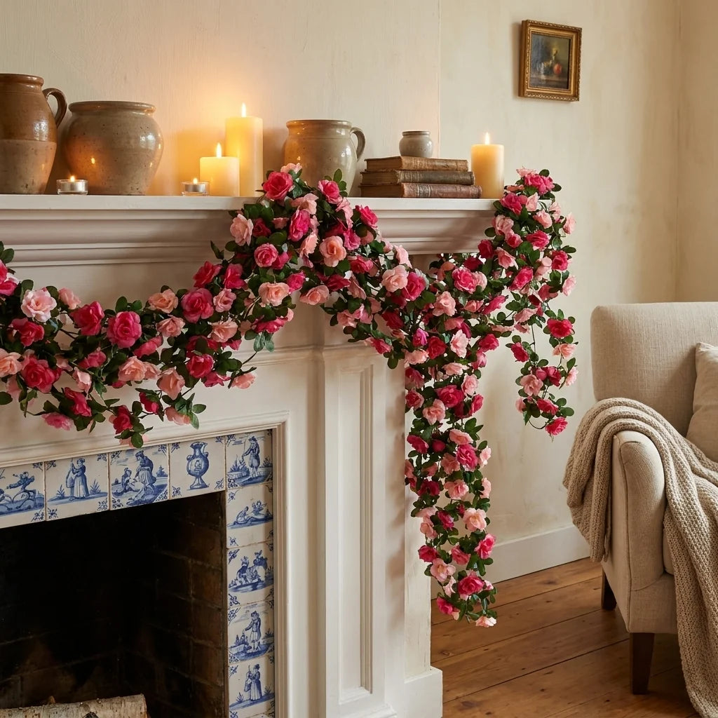 Silk Rose Garland | High-Quality & Long-Lasting | 230 cm