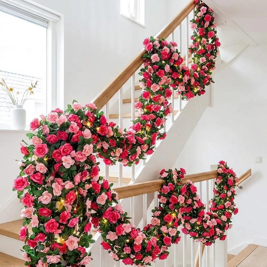 Silk Rose Garland | High-Quality & Long-Lasting | 230 cm