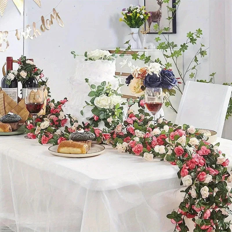Silk Rose Garland | High-Quality & Long-Lasting | 230 cm
