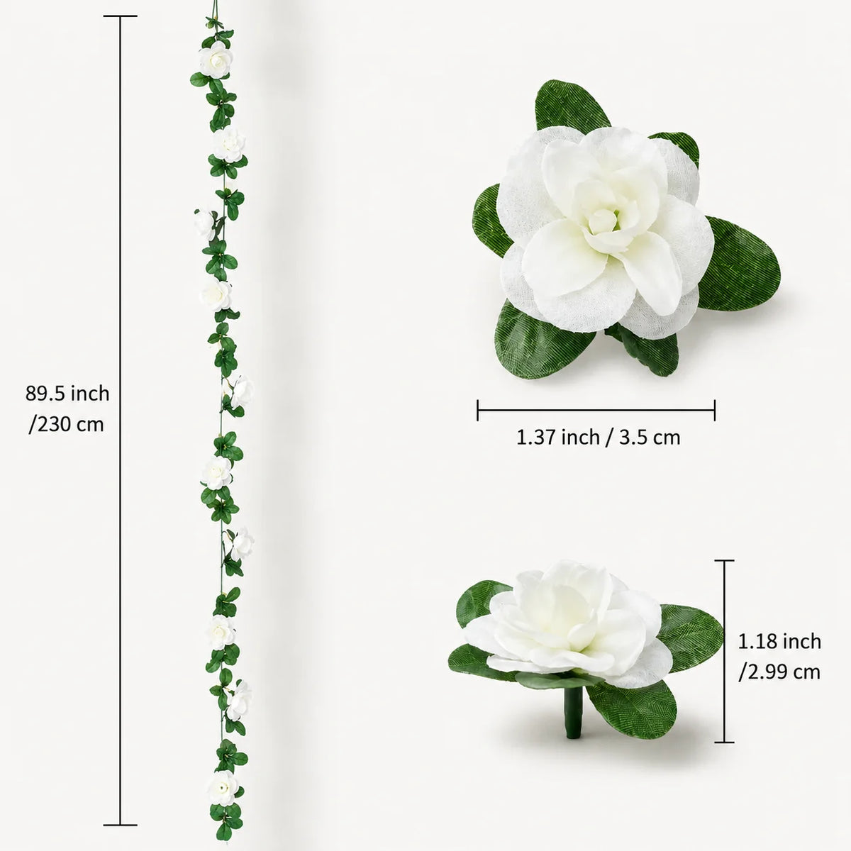 Silk Rose Garland | High-Quality & Long-Lasting | 230 cm