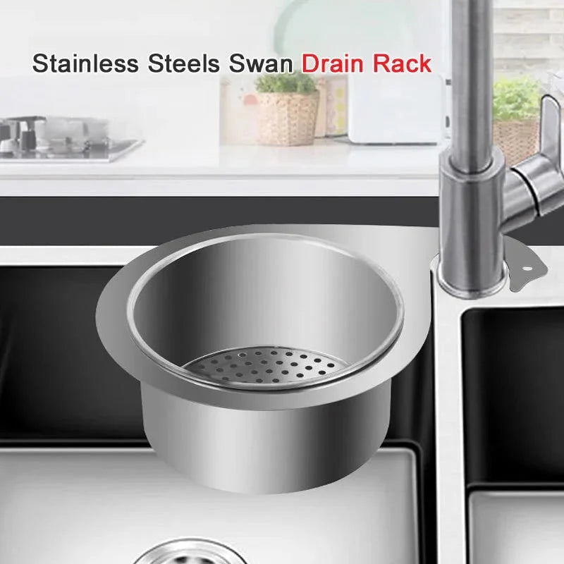 Sink Strainer Basket | Brushed Stainless Steel & Corner-Hanging