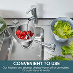 Sink Strainer Basket | Brushed Stainless Steel & Corner-Hanging