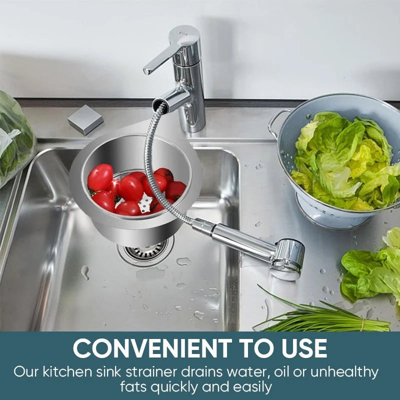 Sink Strainer Basket | Brushed Stainless Steel & Corner-Hanging