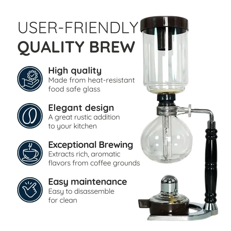 Siphon Coffee Maker | Vacuum Brewing & Heat-Resistant Borosilicate Glass