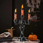 Skeleton Candle Holder | Flameless LED & Battery-Operated | 3-Candle