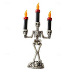 Skeleton Candle Holder | Flameless LED & Battery-Operated | 3-Candle