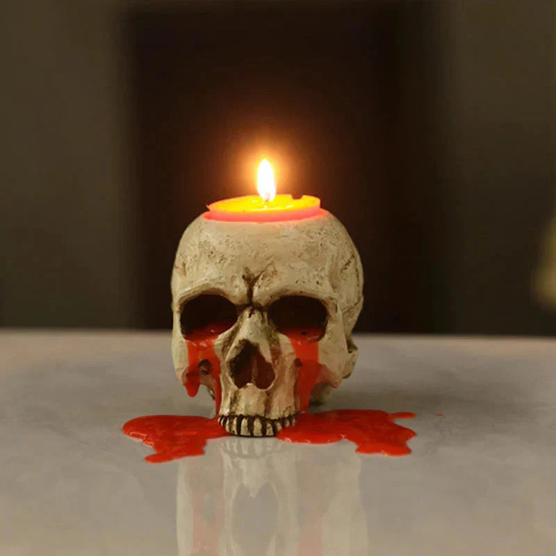 Skull Candle Holder | Handcrafted Resin & Gothic