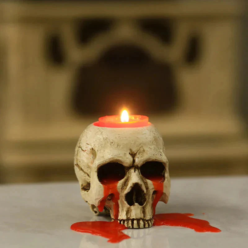 Skull Candle Holder | Handcrafted Resin & Gothic