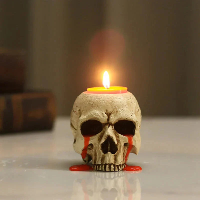 Skull Candle Holder | Handcrafted Resin & Gothic
