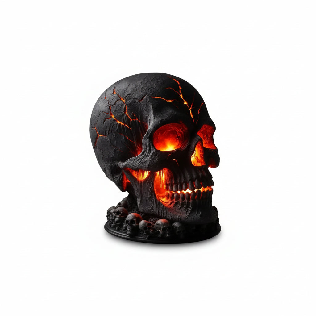 Skull Lamp | Flickering Lava Effect & USB-Powered