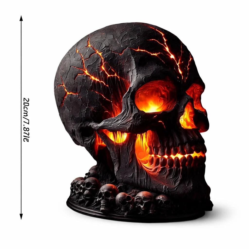 Skull Lamp | Flickering Lava Effect & USB-Powered