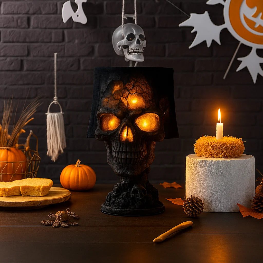Skull Lamp | Pulsating Lava Core & USB-Powered
