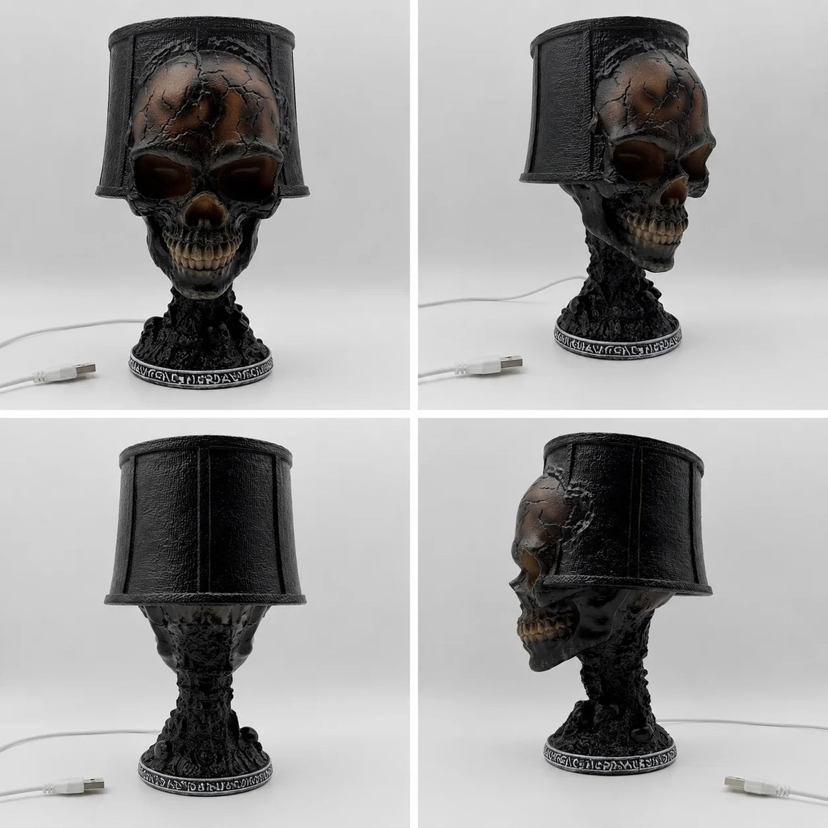 Skull Lamp | Pulsating Lava Core & USB-Powered