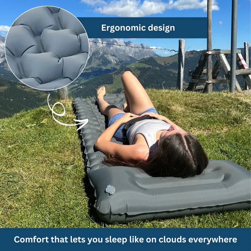 Sleeping Pad | Ultralight & Compact With Built-In Foot Pump