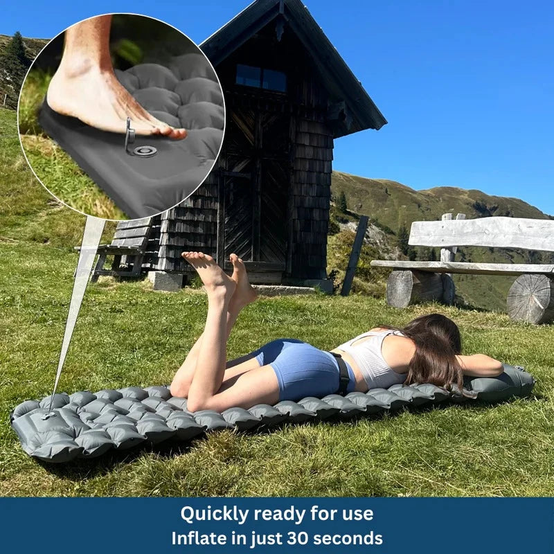Sleeping Pad | Ultralight & Compact With Built-In Foot Pump