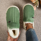Slipper Boots | Sherpa Fleece & Corduroy | Non-Slip Sole
