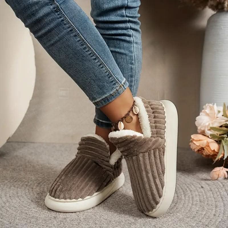 Slipper Boots | Sherpa Fleece & Corduroy | Non-Slip Sole